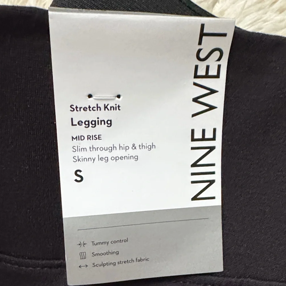 Nine West Stretch Knit Smoothing Leggings 💗 Black - Picture 9 of 12